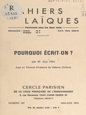 cover image of Pourquoi écrit-on ?